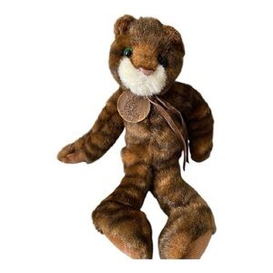 Vintage Russ Berrie Tabatha Cat Plush Heartcraft Collection Brown Tabby 90s